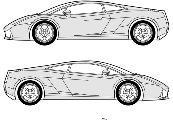 Lamborghini Gallardo (2006) (Lamborgini Gallardo (2006)) - drawings (drawings) of the car